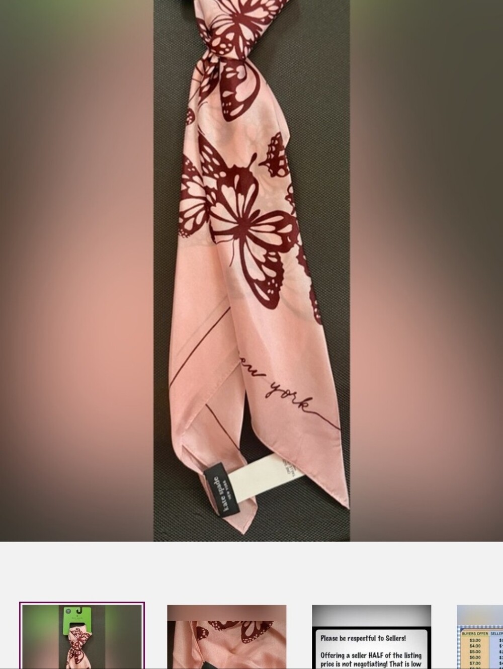 ♠️ Kate Spade ♠️ Pink Butterfly Print Scarf